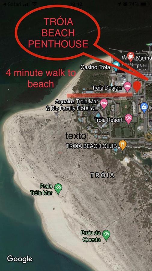 Beautiful Penthouse Apartment With Terrace - 4 Minute Walk To The Beach Tróia Exterior foto